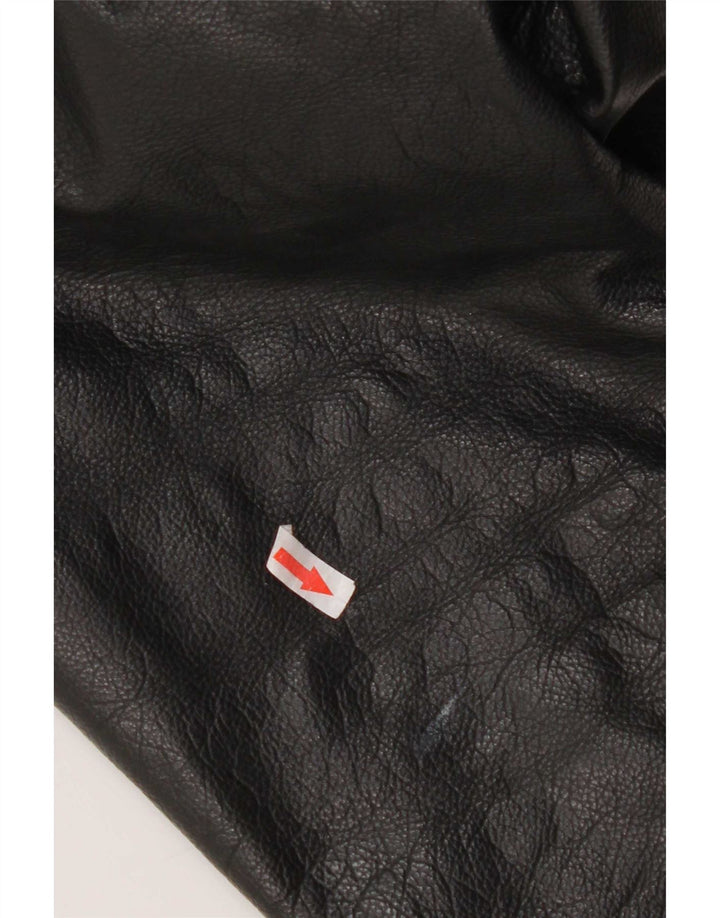 Ironsides Mens Leather Jacket UK 42 XL Black