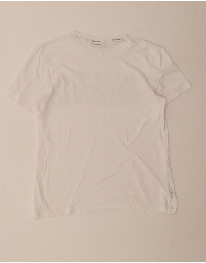 Calvin Klein Mens Graphic T-Shirt Top Large White