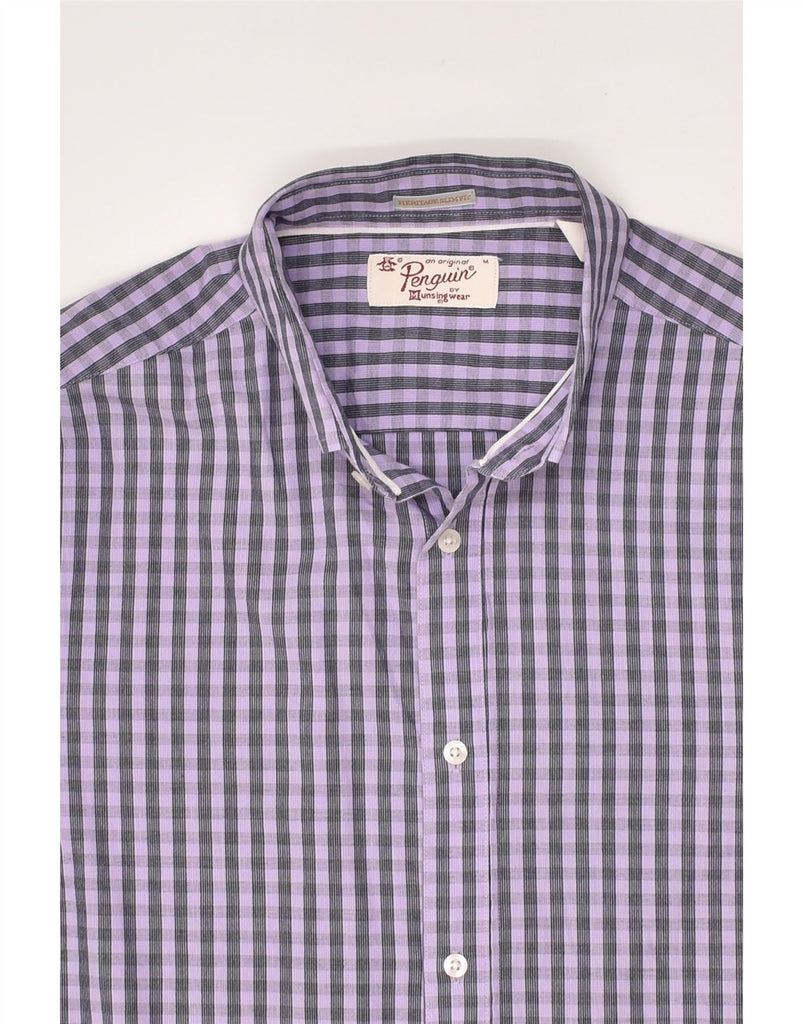 PENGUIN Mens Heritage Slim Fit Shirt Medium Purple Check | Vintage Penguin | Thrift | Second-Hand Penguin | Used Clothing | Messina Hembry 