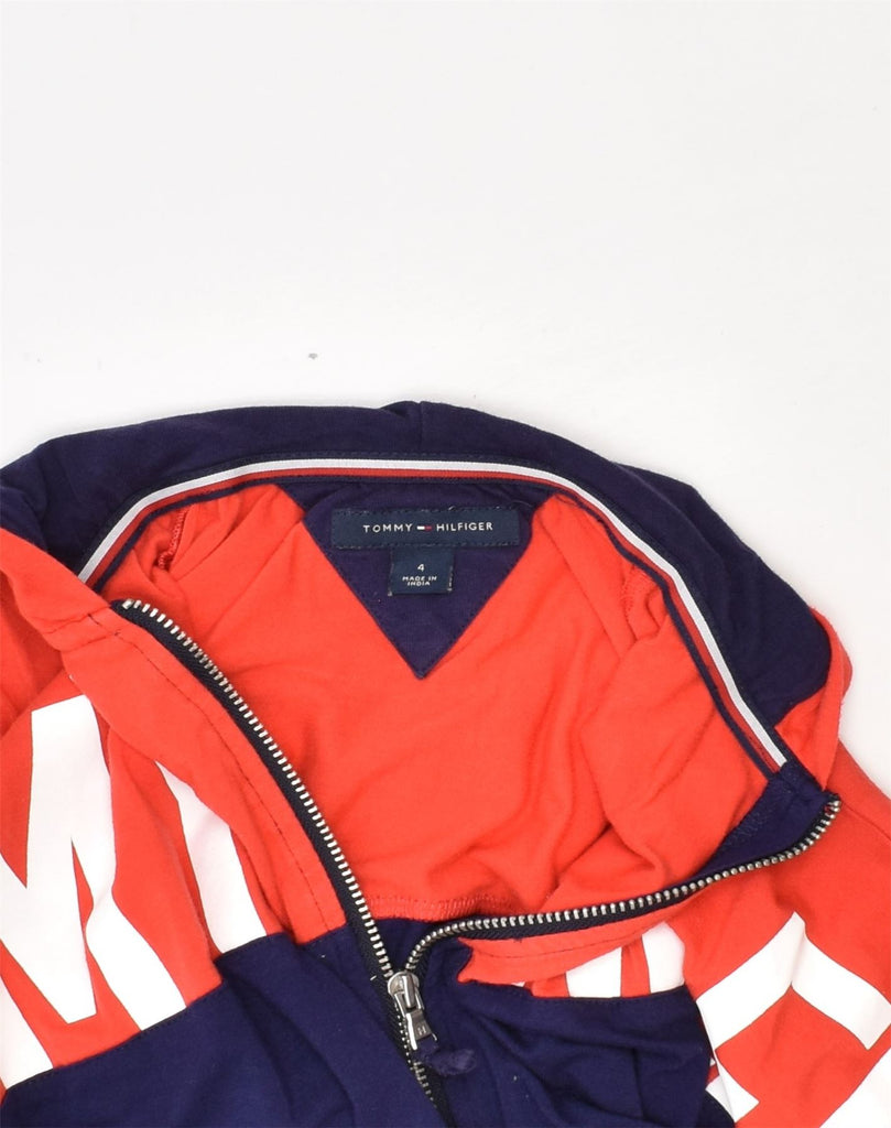 TOMMY HILFIGER Boys Graphic Hooded Jumpsuit 3-4 Years Navy Blue | Vintage Tommy Hilfiger | Thrift | Second-Hand Tommy Hilfiger | Used Clothing | Messina Hembry 