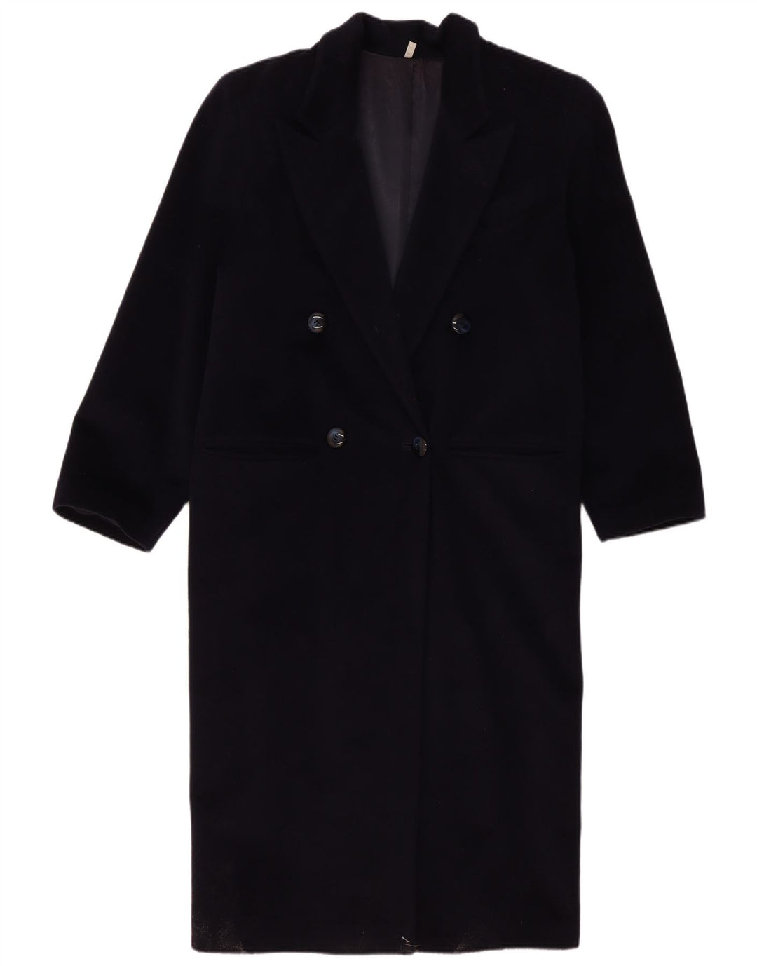 Vintage Womens Double Breasted Coat EU 40 Medium Navy Blue