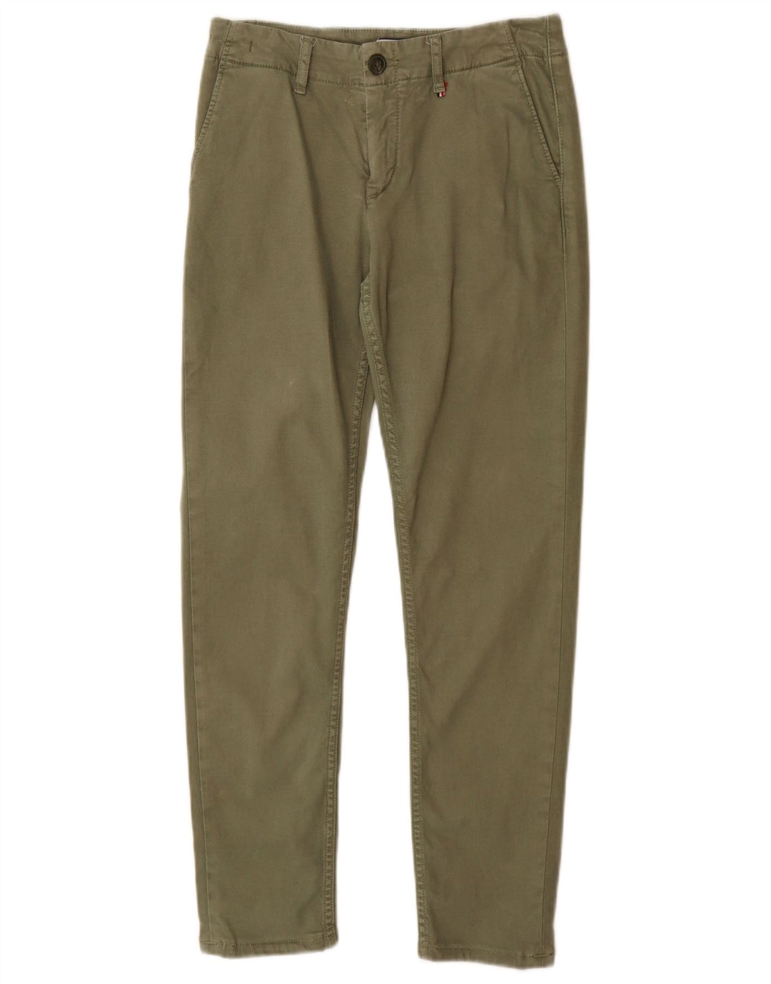 Tommy Hilfiger Womens Slim Chino Trousers W25 L30 Green Cotton