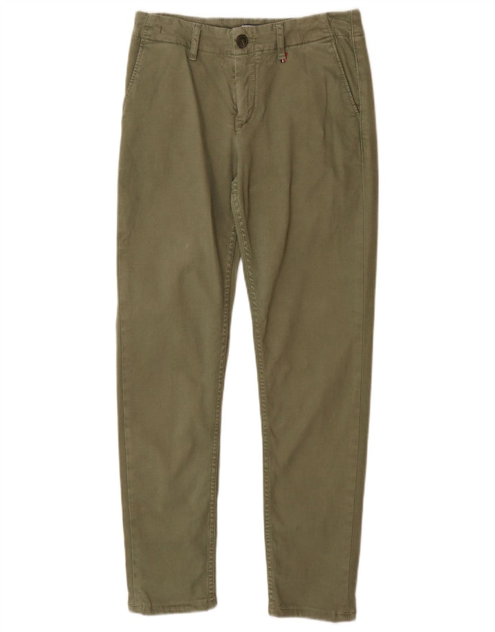 Tommy Hilfiger Womens Slim Chino Trousers W25 L30 Green Cotton