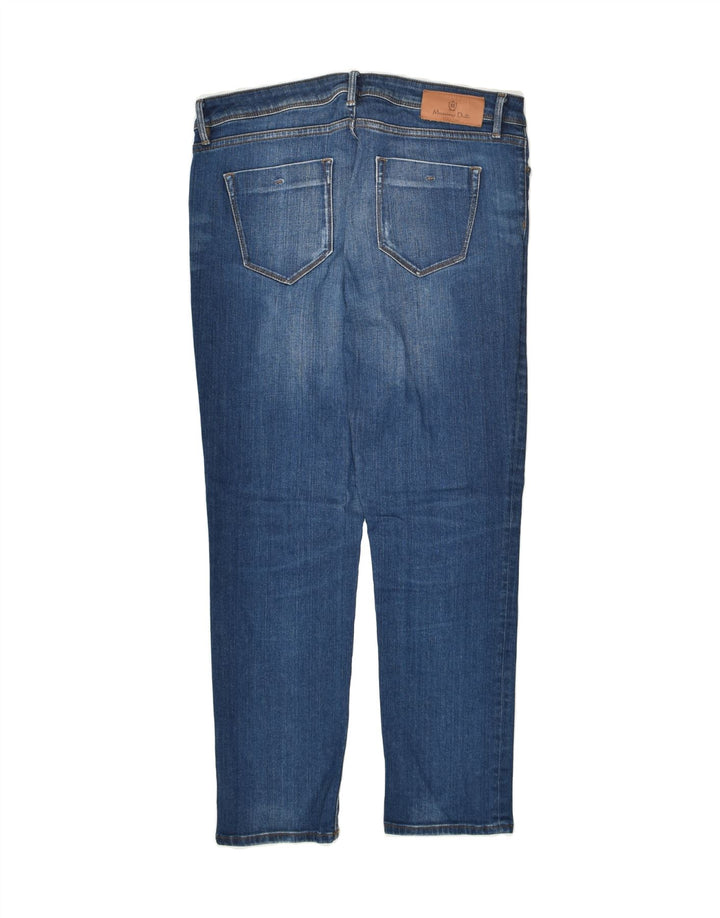 MASSIMO DUTTI Womens Crop Slim Jeans EU 42 Large W32 L28 Navy Blue Cotton | Vintage Massimo Dutti | Thrift | Second-Hand Massimo Dutti | Used Clothing | Messina Hembry 