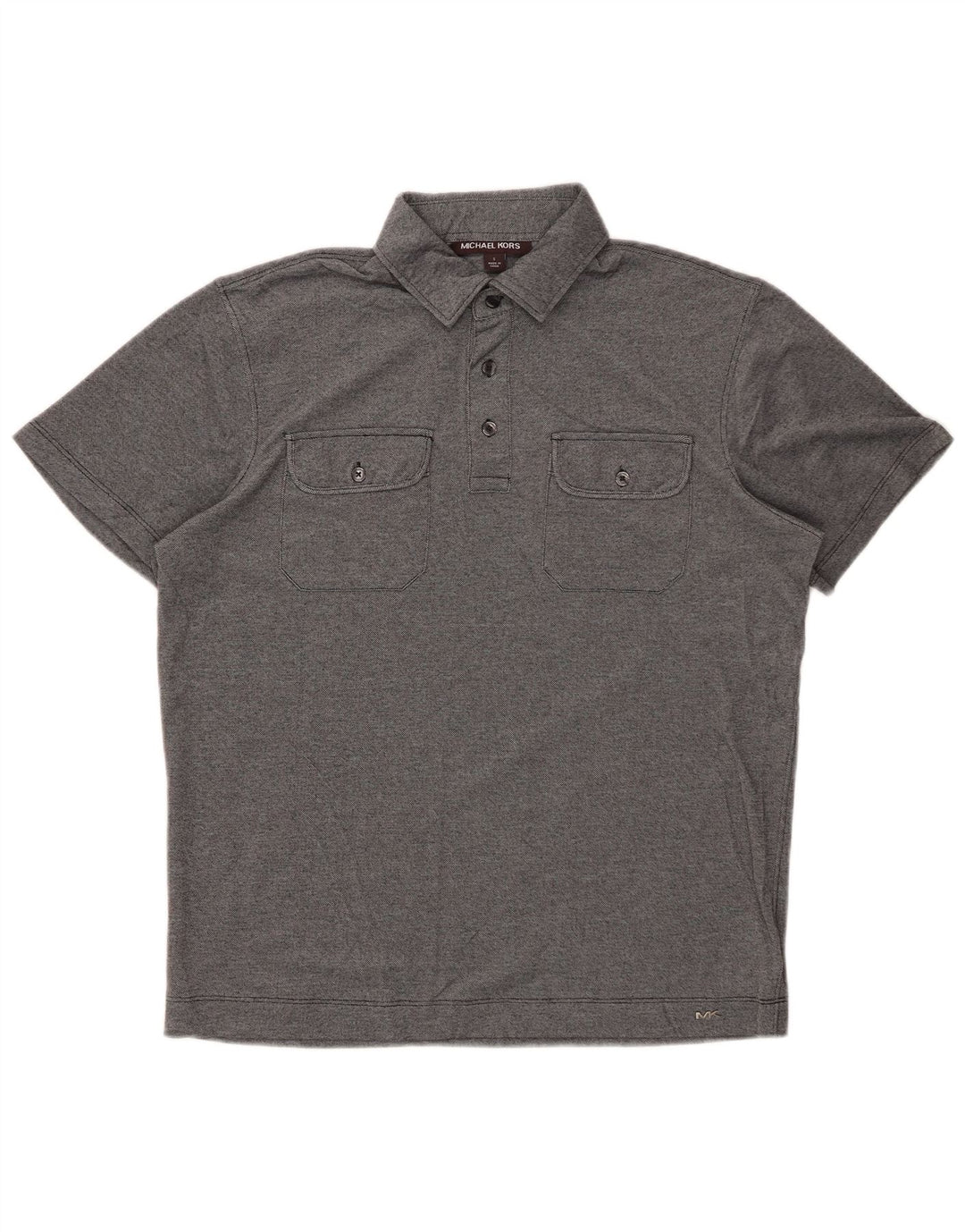 MICHAEL KORS Mens Polo Shirt Small Grey Cotton