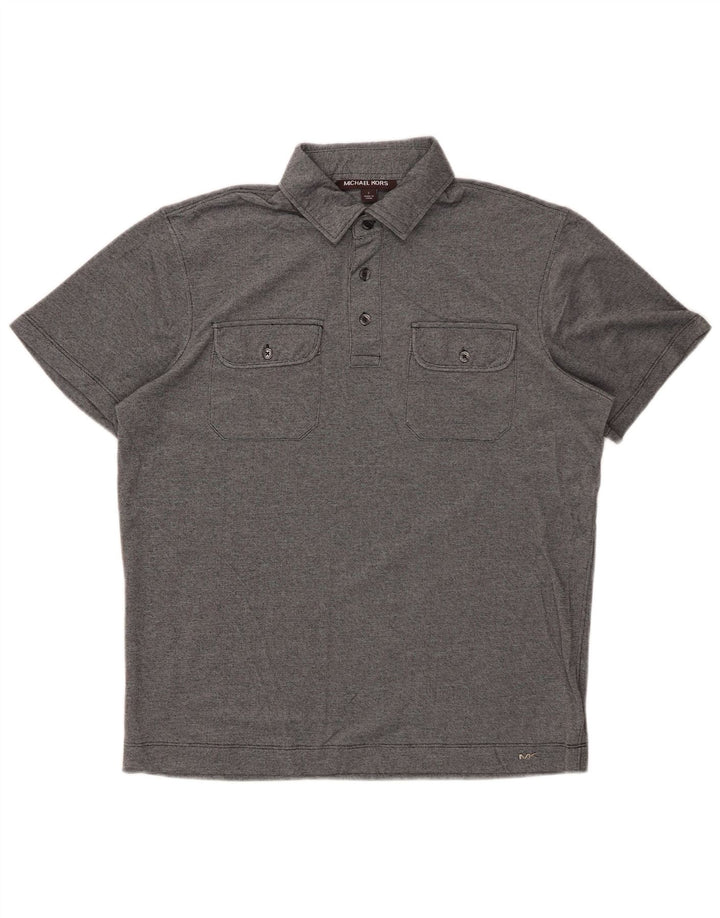 MICHAEL KORS Mens Polo Shirt Small Grey Cotton