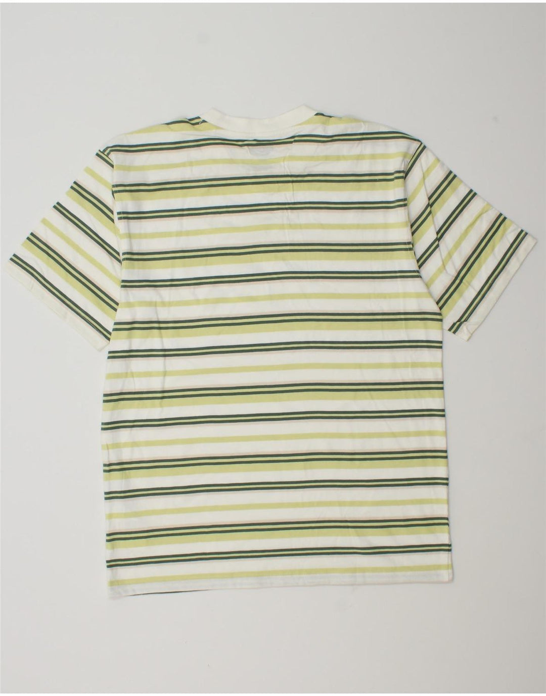 Dickies Mens T-Shirt Top Medium Green Striped Cotton
