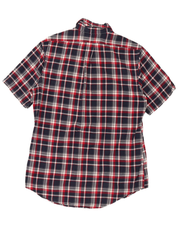Brooks Brothers Mens Regent Short Sleeve Shirt Medium Navy Blue Check