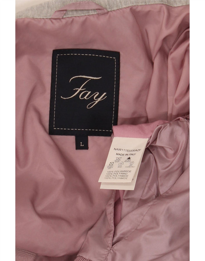 Fay Womens Bomber Jacket UK 14 Large Purple Colourblock Polyamide