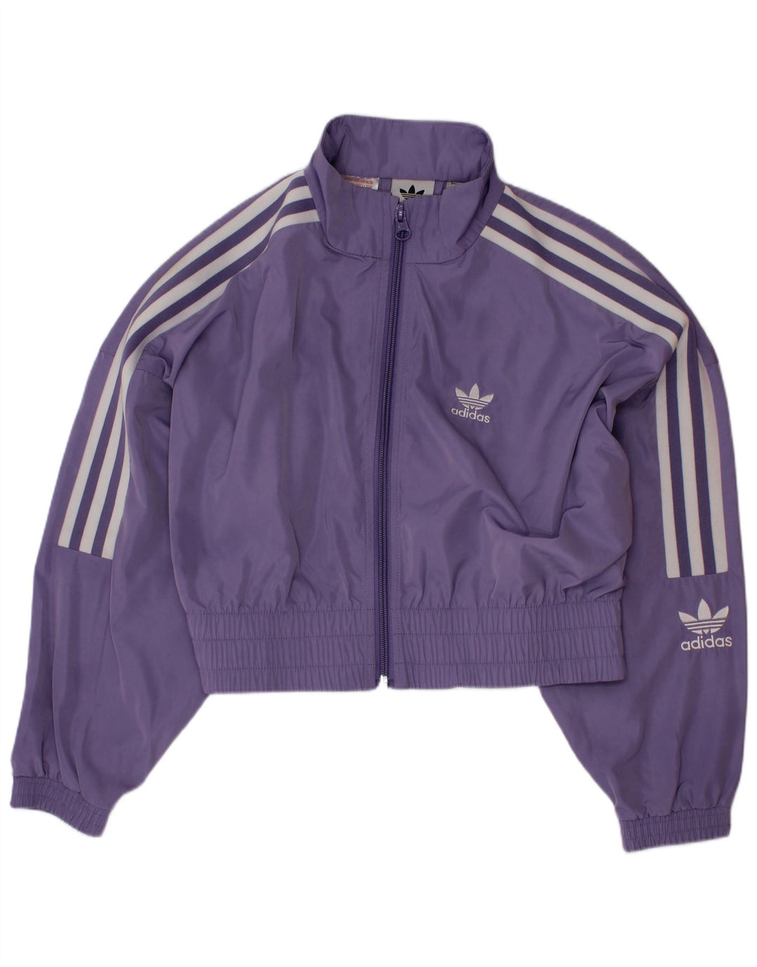Adidas Girls Tracksuit Top Jacket 7-8 Years Purple Polyester