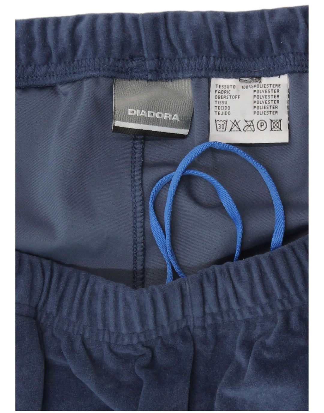 Diadora Mens Velour Tracksuit Trousers Large  Navy Blue Polyester