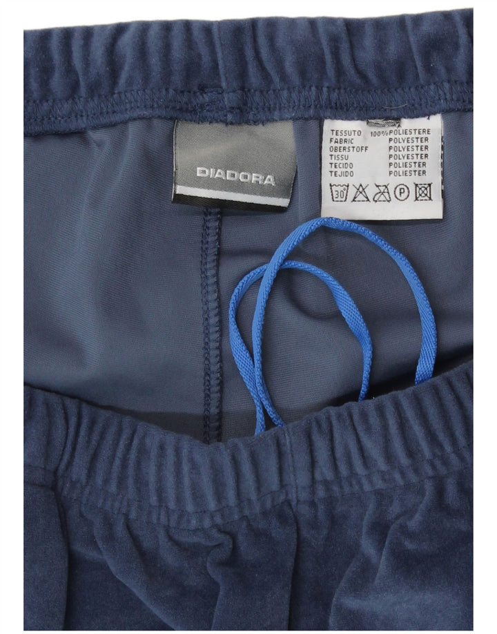 Diadora Mens Velour Tracksuit Trousers Large  Navy Blue Polyester
