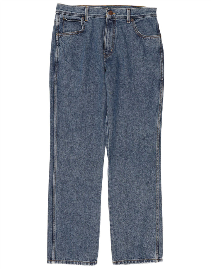 Wrangler Mens Regular Fit Straight Jeans W34 L32 Blue Cotton