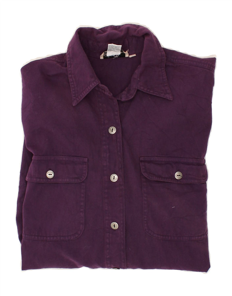 MASTERS BERGAMO Womens Shirt UK 10 Small Purple Cotton | Vintage Masters Bergamo | Thrift | Second-Hand Masters Bergamo | Used Clothing | Messina Hembry 