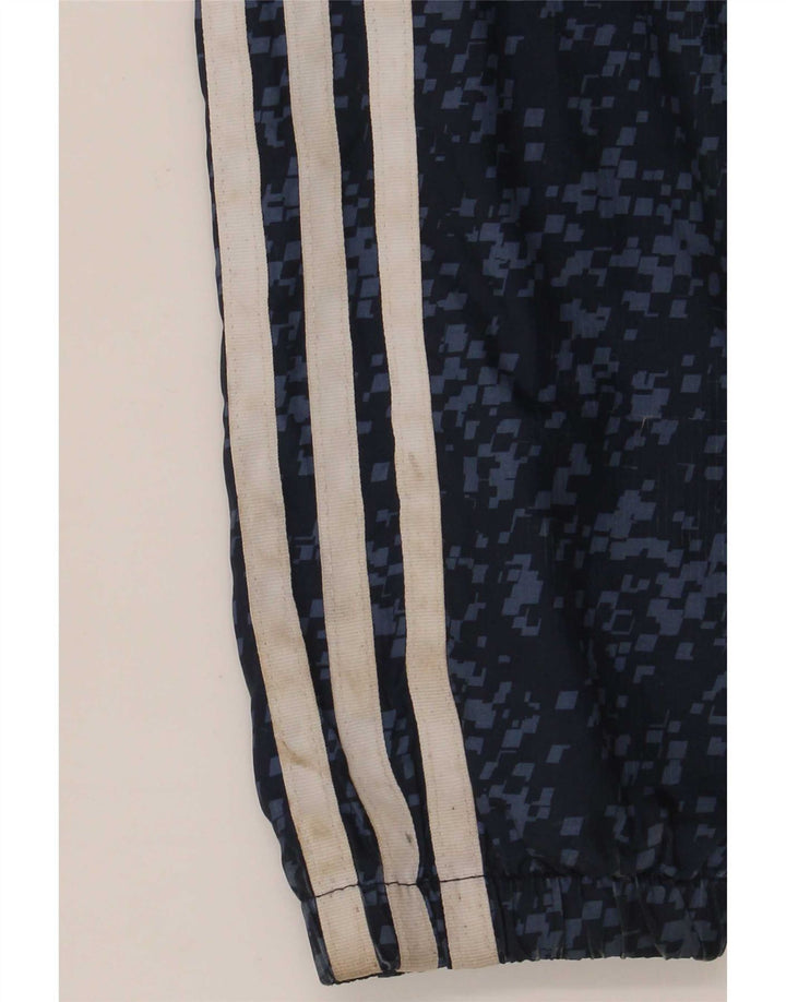 Adidas Boys Hooded Tracksuit Top Jacket 13-14 Years Navy Blue Polyester