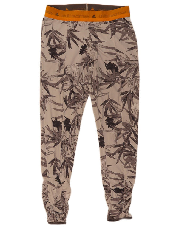 Adidas Womens Stella McCartney Graphic Leggings UK 8 Small Grey Floral