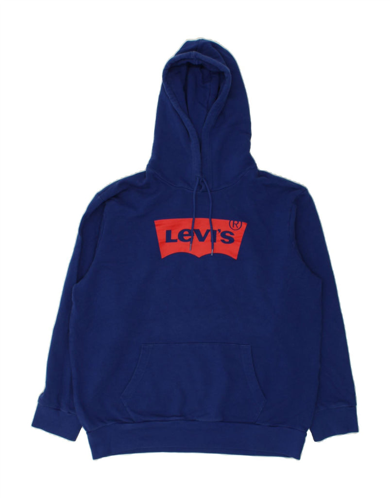 LEVI'S Mens Graphic Hoodie Jumper XL Blue Cotton | Vintage Levi's | Thrift | Second-Hand Levi's | Used Clothing | Messina Hembry 