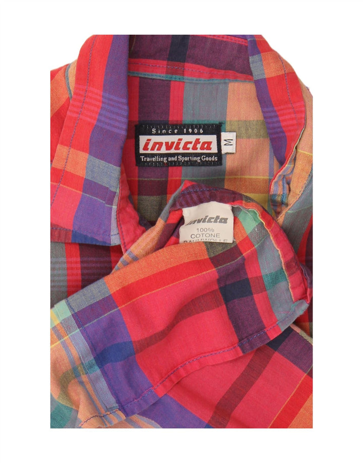 Invicta Womens Sleeveless Shirt UK 12 Medium Multicoloured Check Cotton