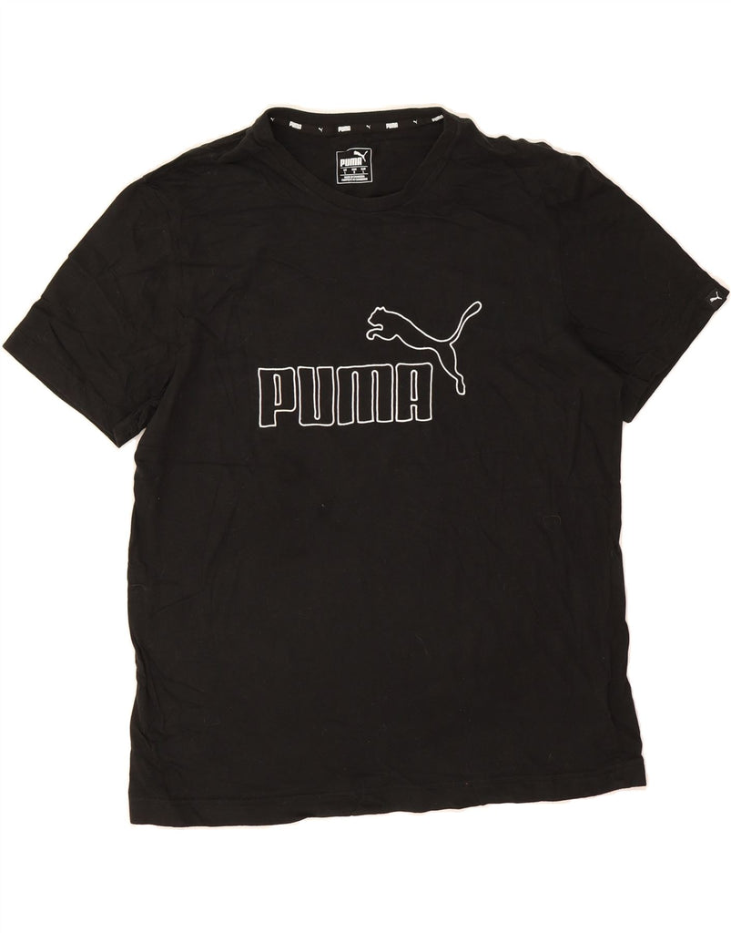 PUMA Mens Graphic T-Shirt Top Large Black Cotton Vintage Puma and Second-Hand Puma from Messina Hembry 