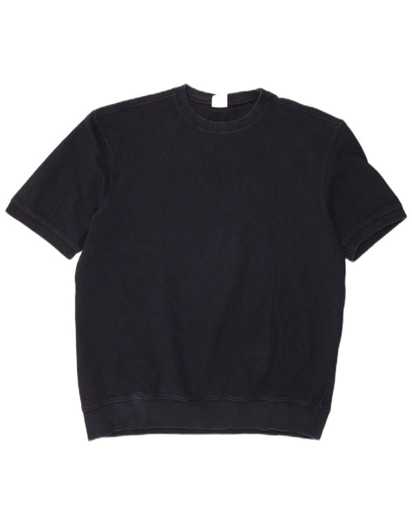 Zara Mens T-Shirt Top Large Navy Blue Cotton