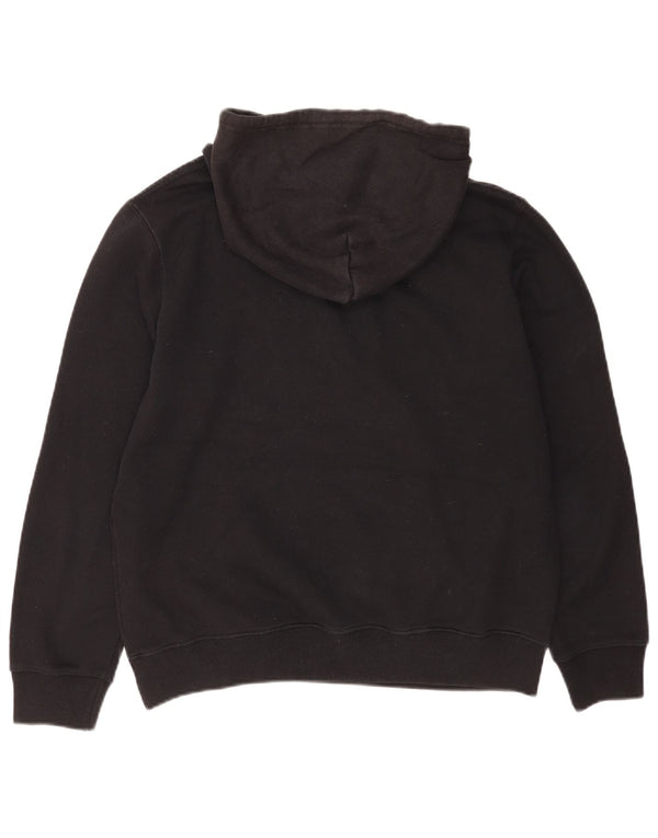 Champion Mens Graphic Hoodie Jumper Large Black Cotton