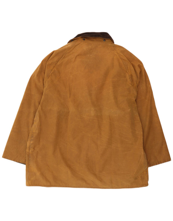 Barbour Mens Waxed Cotton Jacket UK 42 XL Brown Cotton