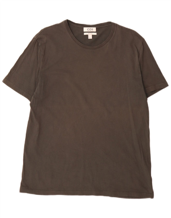 Cos Mens Regular T-Shirt Top XL Grey Cotton