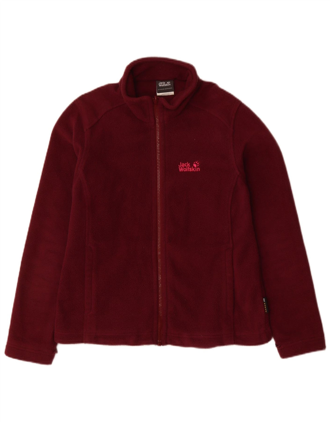 JACK WOLFSKIN Womens Fleece Jacket UK 14 Medium Maroon Polyester