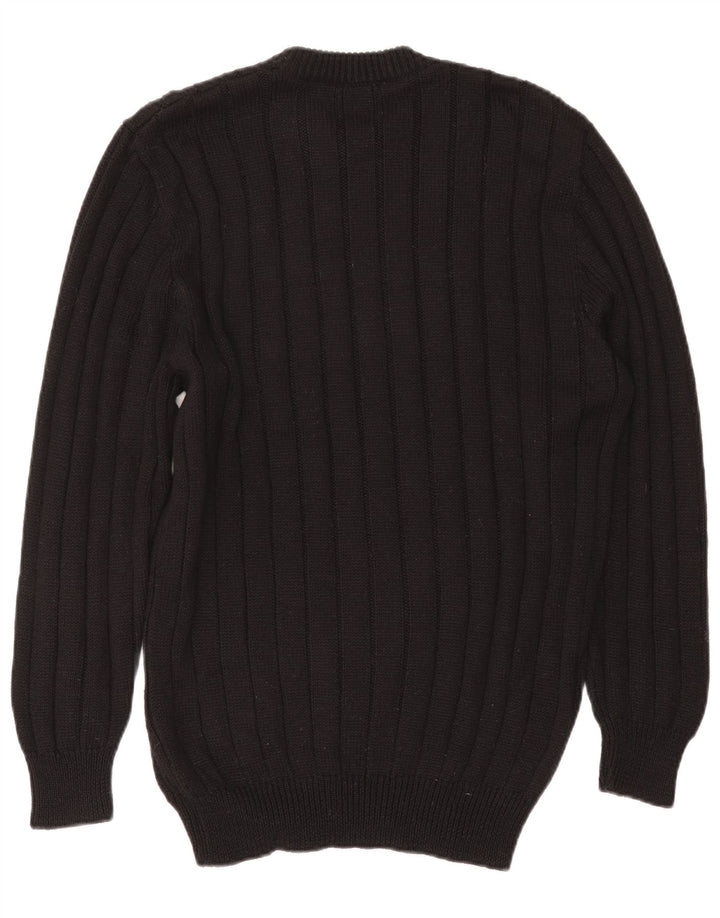 Vintage Womens Jumper Dress IT 50 XL Black Wool