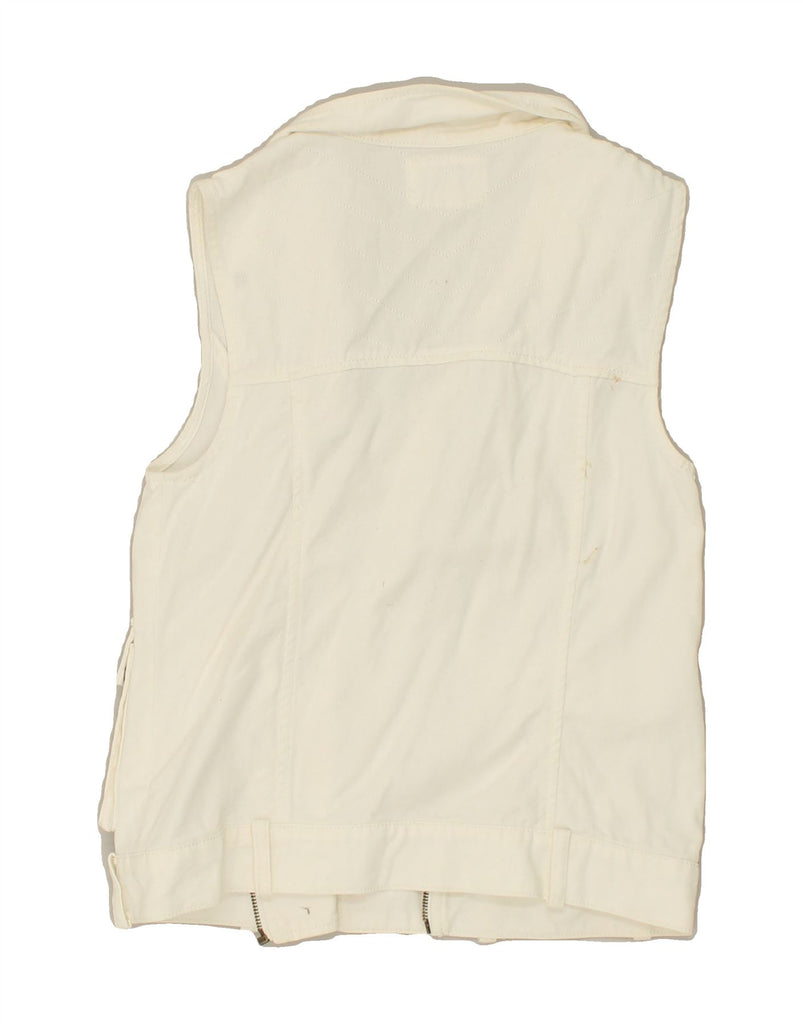FOREVER 21 Womens Denim Gilet UK 10 Small White Cotton | Vintage Forever 21 | Thrift | Second-Hand Forever 21 | Used Clothing | Messina Hembry 