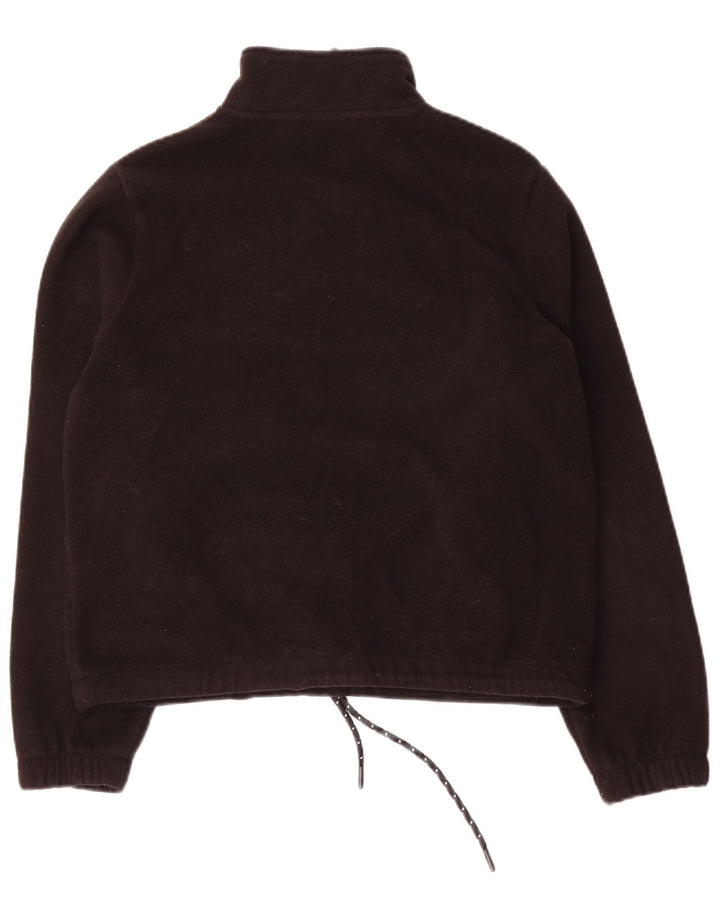 Fila Womens Oversized Graphic Fleece Jumper UK 8 Small Black Colourblock