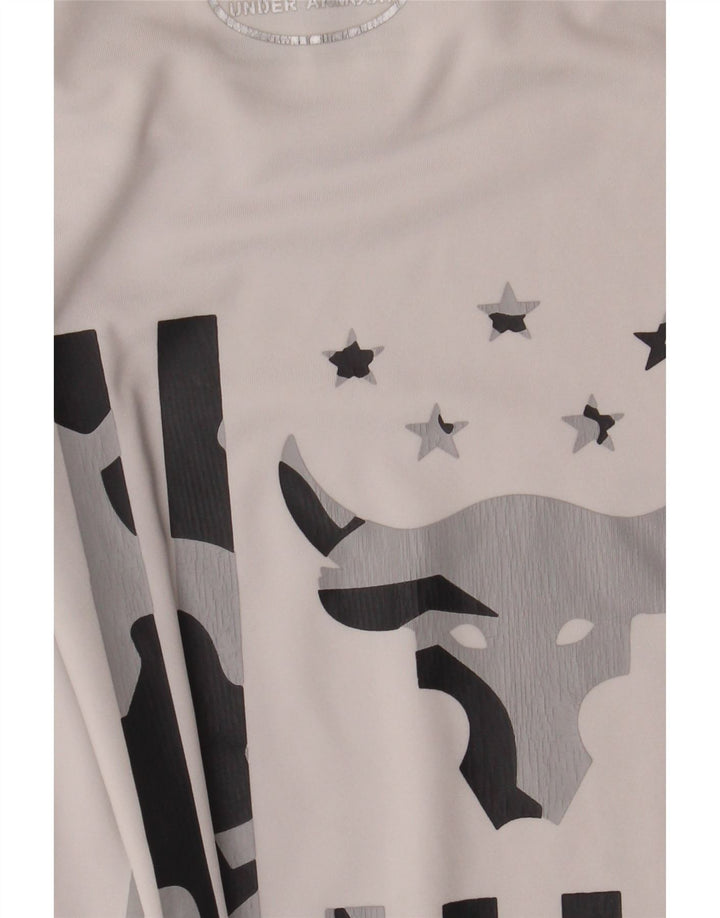 Under Armour Mens Heat Gear Graphic T-Shirt Top Medium White Polyester