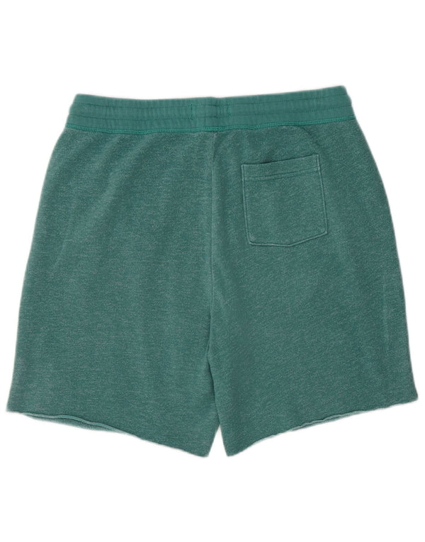 Hollister Mens Graphic Sport Shorts Small Green Cotton