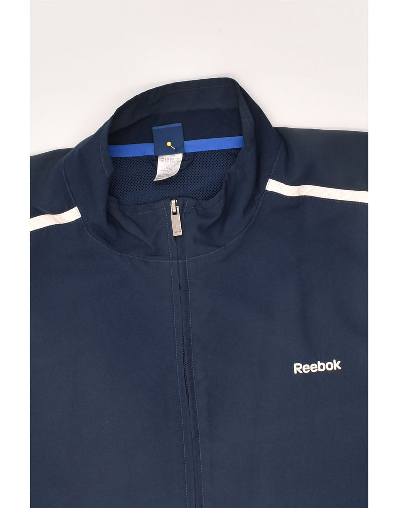 REEBOK Mens Tracksuit Top Jacket XL Navy Blue Polyester | Vintage Reebok | Thrift | Second-Hand Reebok | Used Clothing | Messina Hembry 