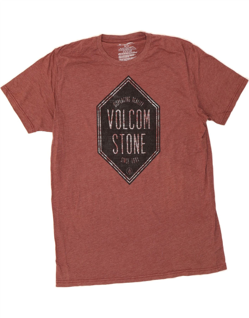 VOLCOM Mens Graphic T-Shirt Top XL Burgundy Cotton Vintage Volcom and Second-Hand Volcom from Messina Hembry 