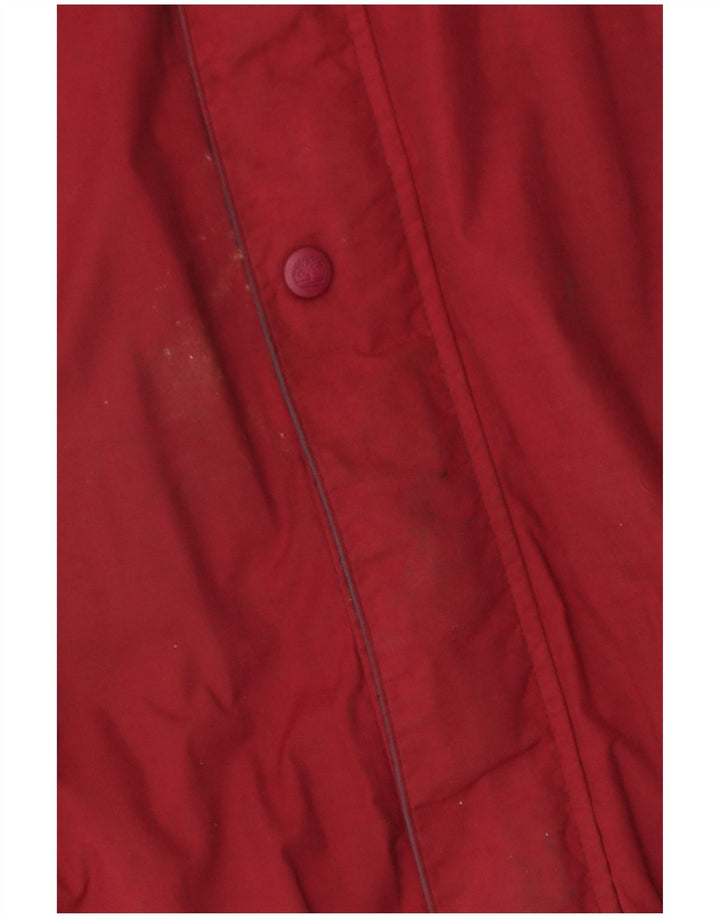 Timberland Mens Hooded Windbreaker Jacket UK 40 Large Red Nylon