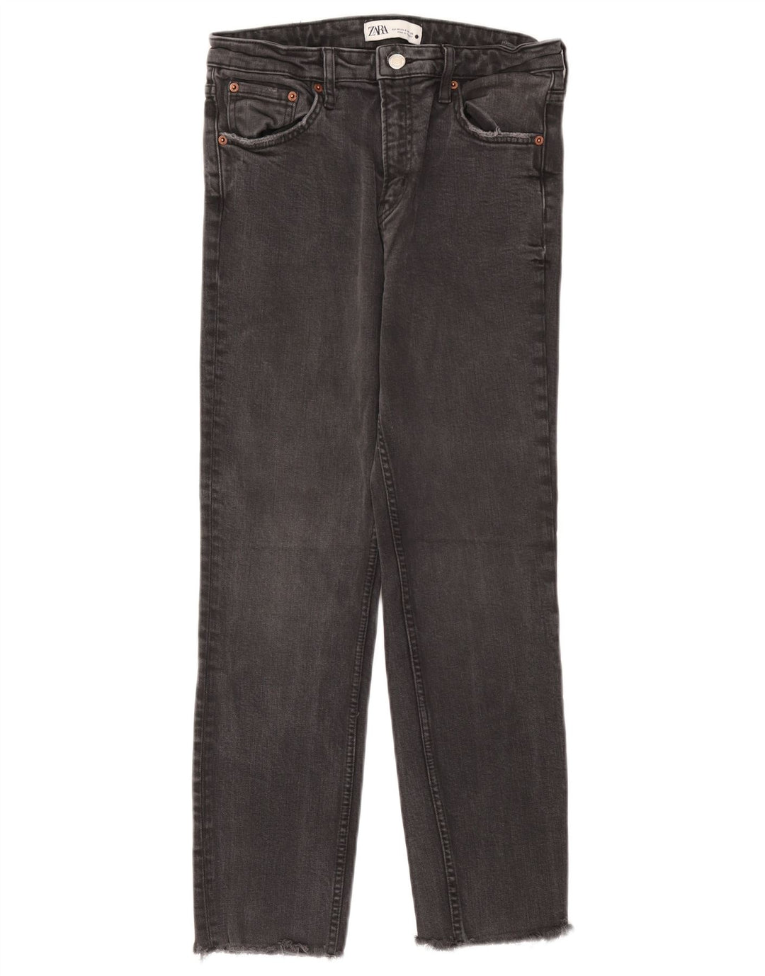 Zara Womens Straight Jeans EU 40 Medium W30 L26 Grey Cotton