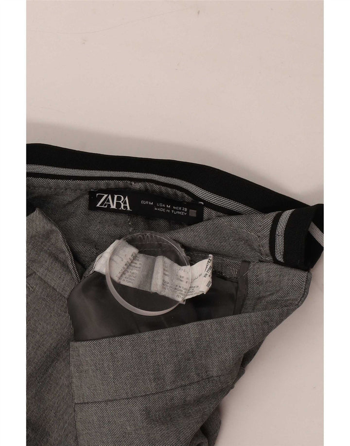 Zara Womens Straight Suit Trousers Medium W28 L27 Grey Polyester