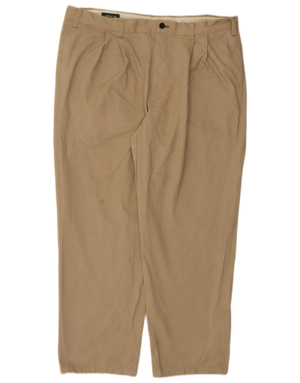 Orvis Mens Pegged Chino Trousers W40 L30 Beige Cotton