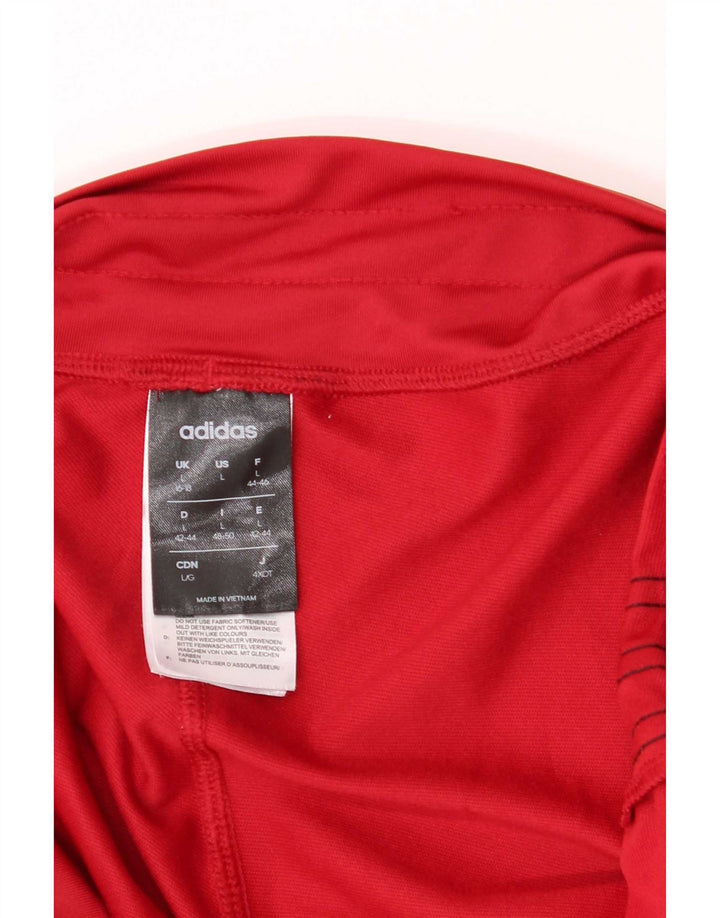 Adidas Womens Tracksuit Trousers UK 16/18 Large Red Polyester