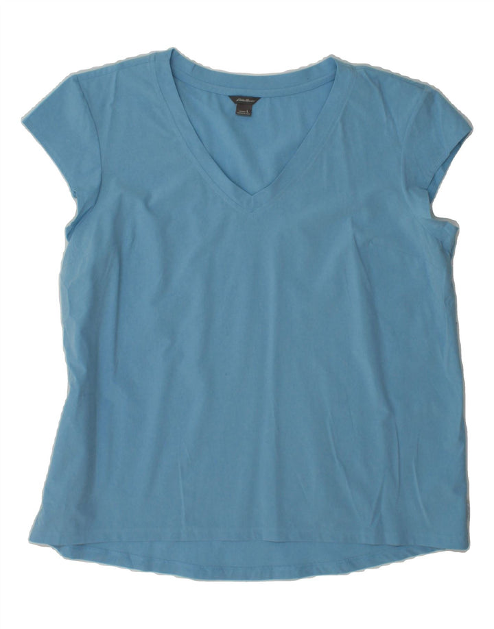 EDDIE BAUER Womens T-Shirt Top UK 16 Large Blue Polyester Vintage Eddie Bauer and Second-Hand Eddie Bauer from Messina Hembry 
