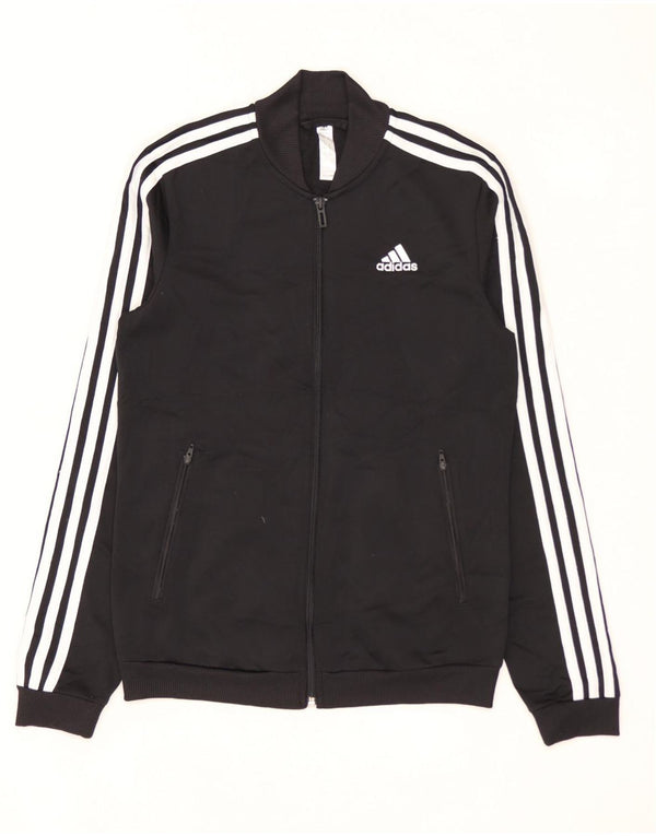 ADIDAS Womens Tracksuit Top Jacket UK 4/6 XS Black Polyester