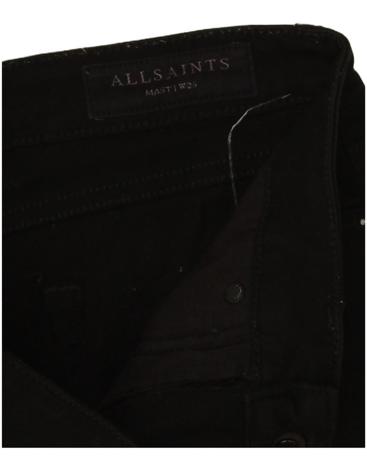 All Saints Womens Skinny Jeans W26 L28 Black Cotton
