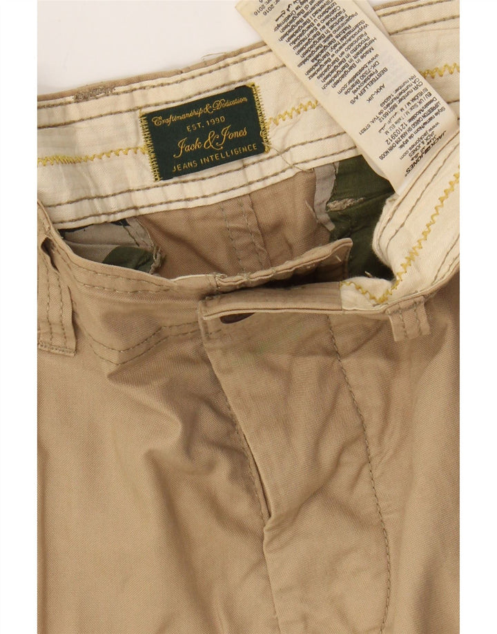 JACK & JONES Mens Cargo Shorts Medium W32 Beige Cotton