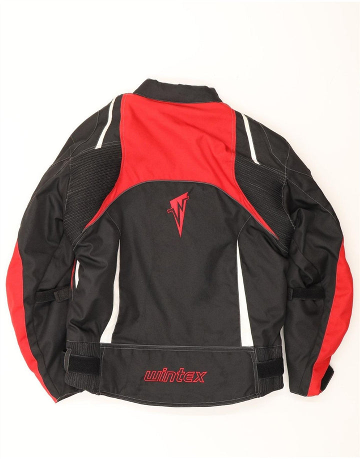 Wintex Mens Motorstyle Graphic Racer Jacket UK 38 Medium Black Colourblock