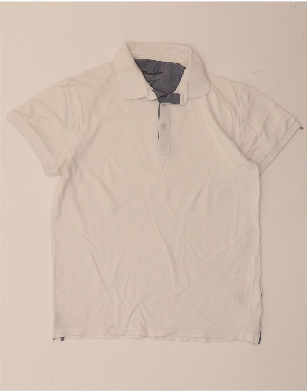 WRANGLER Mens Regular Fit Polo Shirt Medium White Cotton