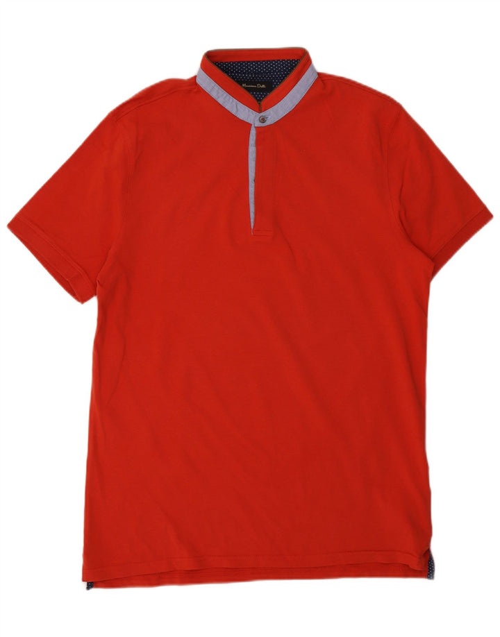 Massimo Dutti Mens Polo Shirt Medium Red Cotton