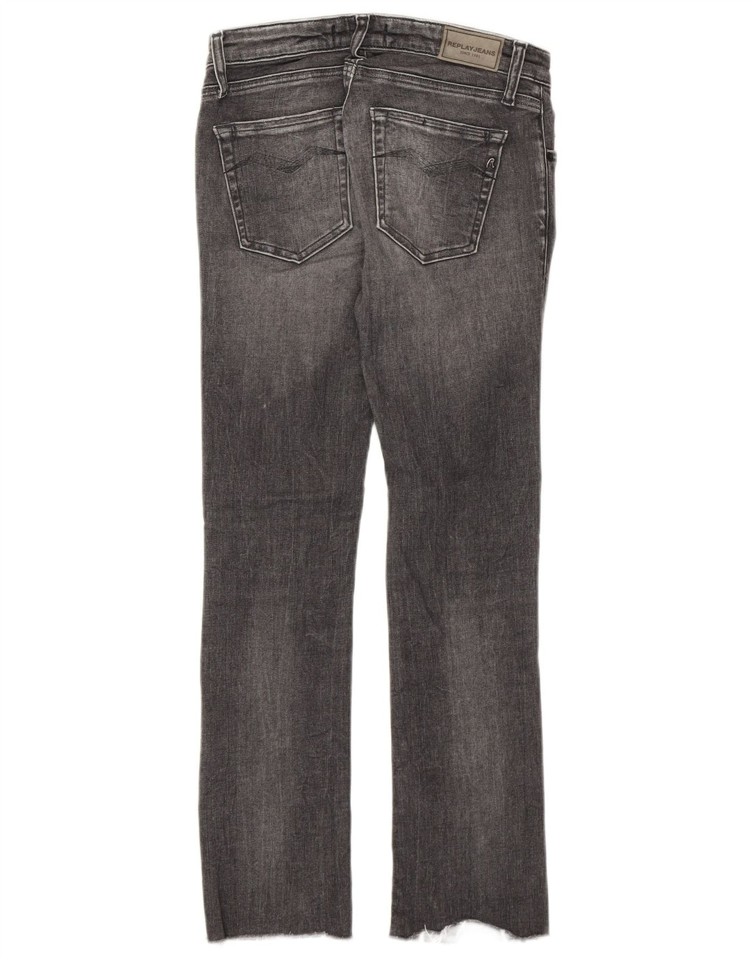 Replay Womens Crop Slim Jeans W24 L24 Grey Cotton