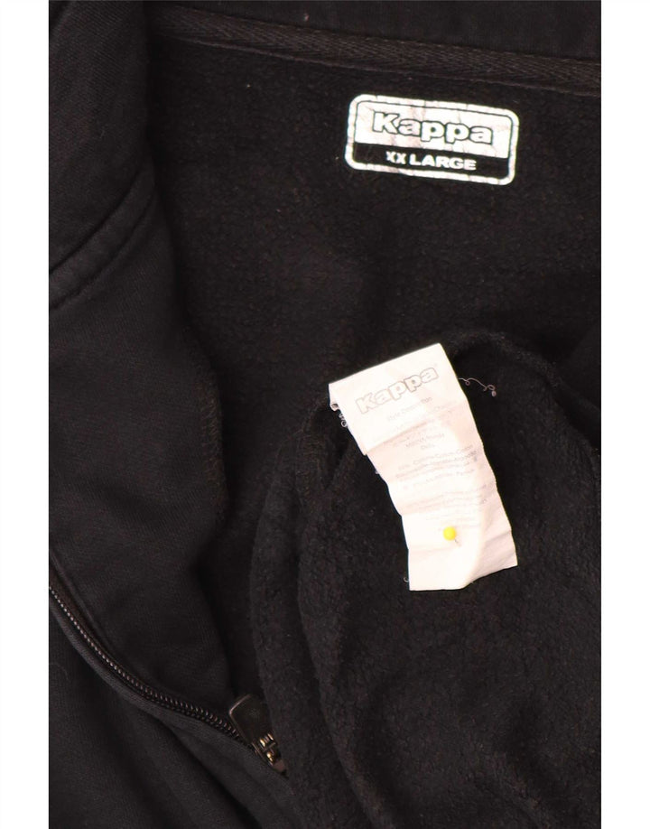 Kappa Mens Tracksuit Top Jacket 2XL Black Cotton