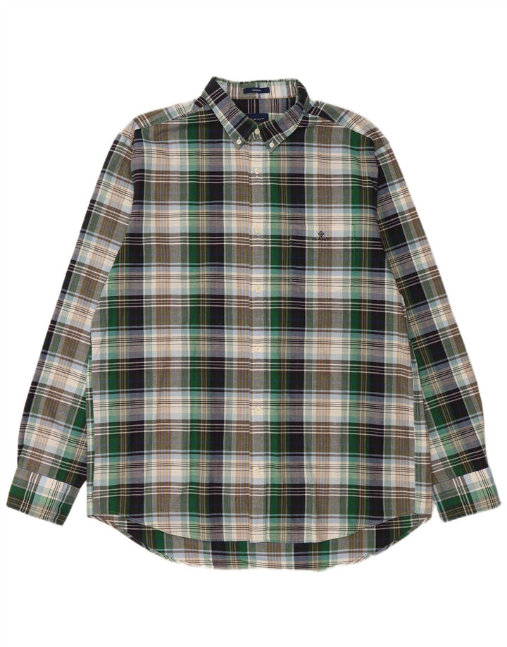 Gant Mens Regular Fit Shirt Size 43/44 17 1/2 XL Multicoloured Check Cotton